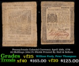 Pennsylvania Colonial Currency April 25th, 1776 20 Shillings (20s) Fr-PA206 Printed By Hall & Seller