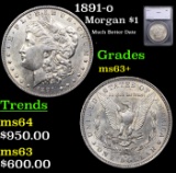 1891-o Morgan Dollar $1 Graded ms63+ By SEGS