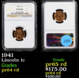 Proof NGC 1941 Lincoln Cent 1c Graded pr64 rd By NGC