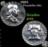 Proof 1962 Franklin Half Dollar 50c Grades Choice Proof