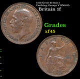 1926 Great Britain 1 Farthing, George V KM-825 Grades xf+