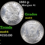 1881-p Morgan Dollar $1 Grades Choice Unc