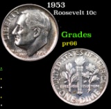 Proof 1953 Roosevelt Dime 10c Grades GEM+ Proof
