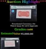 ***Auction Highlight*** Fractional Currency 15c Third Issue Fr-1273-5spwmb SPECIMEN - WIDE MARGINS R