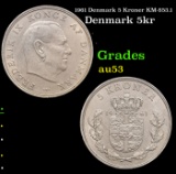 1961 Denmark 5 Kroner KM-853.1 Grades Select AU