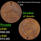 1837 Merchants Exchange Hard Times Token 1c Grades xf details