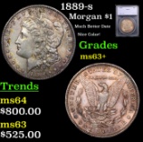 1889-s Morgan Dollar $1 Graded ms63+ By SEGS