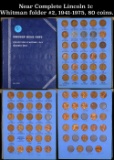 Near Complete Lincoln 1c Whitman folder #2, 1941-1975, 80 coins.