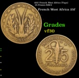 1957 French West Africa (Togo) 25 Francs KM-9 Grades vf++
