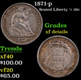 1871-p Seated Liberty Half Dime 1/2 10c Grades xf details