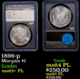 1896-p Morgan Dollar $1 Graded ms63+ PL BY US Rare Coin