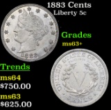 1883 Cents Liberty Nickel 5c Grades Select+ Unc