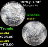 1878-p 7/8tf Morgan Dollar $1 Grades Select+ Unc