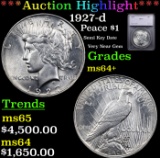 ***Auction Highlight*** 1927-d Peace Dollar $1 Graded ms64+ By SEGS (fc)