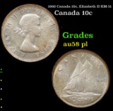 1960 Canada 10c, Elizabeth II KM-51 Grades Choice AU/BU Slider PL