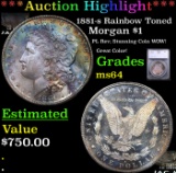 ***Auction Highlight*** 1881-s Morgan Dollar Rainbow Toned $1 Graded ms64 By SEGS (fc)