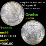 1889-p Morgan Dollar Hot 50 Vam 16 I3 R4 $1 Grades GEM+ Unc