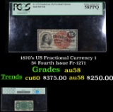 PCGS 1870's US Fractional Currency 15¢ Fourth Issue Fr-1271 Graded au58 By PCGS