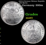 1923-A German Weimar Republic 200 Marks Grades GEM Unc