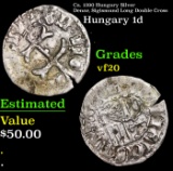 Ca. 1390 Hungary Silver Denar, Sigismund Long Double Cross Grades vf, very fine