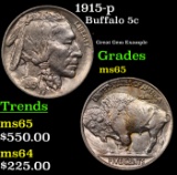 1915-p Buffalo Nickel 5c Grades GEM Unc