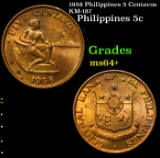 1958 Philippines 5 Centavos KM-187 Grades Choice+ Unc