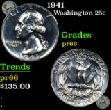 Proof 1941 Washington Quarter 25c Grades GEM+ Proof