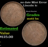no date Lincoln Cent Mint Error 1c Grades Select Unc BN