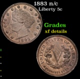 1883 n/c Liberty Nickel 5c Grades xf details