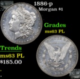 1886-p Morgan Dollar $1 Grades Select Unc PL