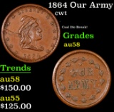 1864 Our Army Civil War Token 1c Grades Choice AU/BU Slider