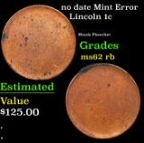 no date Lincoln Cent Mint Error 1c Grades Select Unc RB