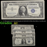 5x Nonconsecutive Serial Numbered 1957(A-B) $1 Blue Seal Silver Certificates Grades Select AU
