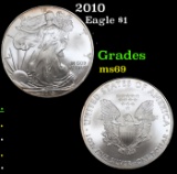 2010 Silver Eagle Dollar $1 Grades ms69