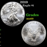 2019 Silver Eagle Dollar $1 Grades ms69