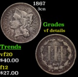 1867 Three Cent Copper Nickel 3cn Grades vf details