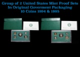 Group of 2 United States Mint Proof Sets 1994-1995 10 coins.