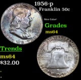 1956-p Franklin Half Dollar 50c Grades Choice Unc