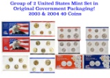 Sealed Group of 2 United States Mint Set in Original Government Packaging! From 2003-2004 with 42 Co