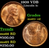 1909 VDB Lincoln Cent 1c Grades Gem+ Unc RD