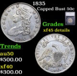 1835 Capped Bust Half Dollar 50c Graded xf45 details By SEGS