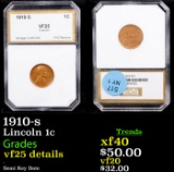 1910-s Lincoln Cent 1c Graded vf25 details By PCI