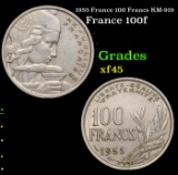 1955 France 100 Francs KM-919 Grades xf+