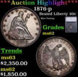 ***Auction Highlight*** 1876-p Twenty Cent Piece 20c Graded ms62 By SEGS (fc)