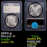 1883-p Morgan Dollar $1 Graded ms63+ PL BY US Rare Coin