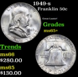 1949-s Franklin Half Dollar 50c Grades GEM+ Unc