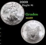 2009 Silver Eagle Dollar $1 Grades ms69