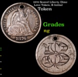 1876 Seated Liberty Dime Love Token, B Initial Grades