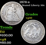 1876-s Seated Half Dollar 50c Grades vg+