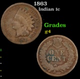 1863 Indian Cent 1c Grades g, good